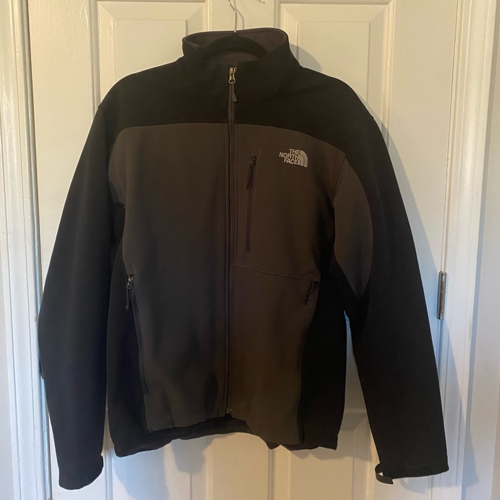 The North Face Apex Bionic Jacket M Men Full Zip Soft Shell Gray Black Two Tone